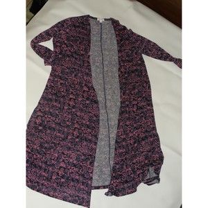 LuLaRoe Sarah Duster w/pockets, Large (Blue/Pink)